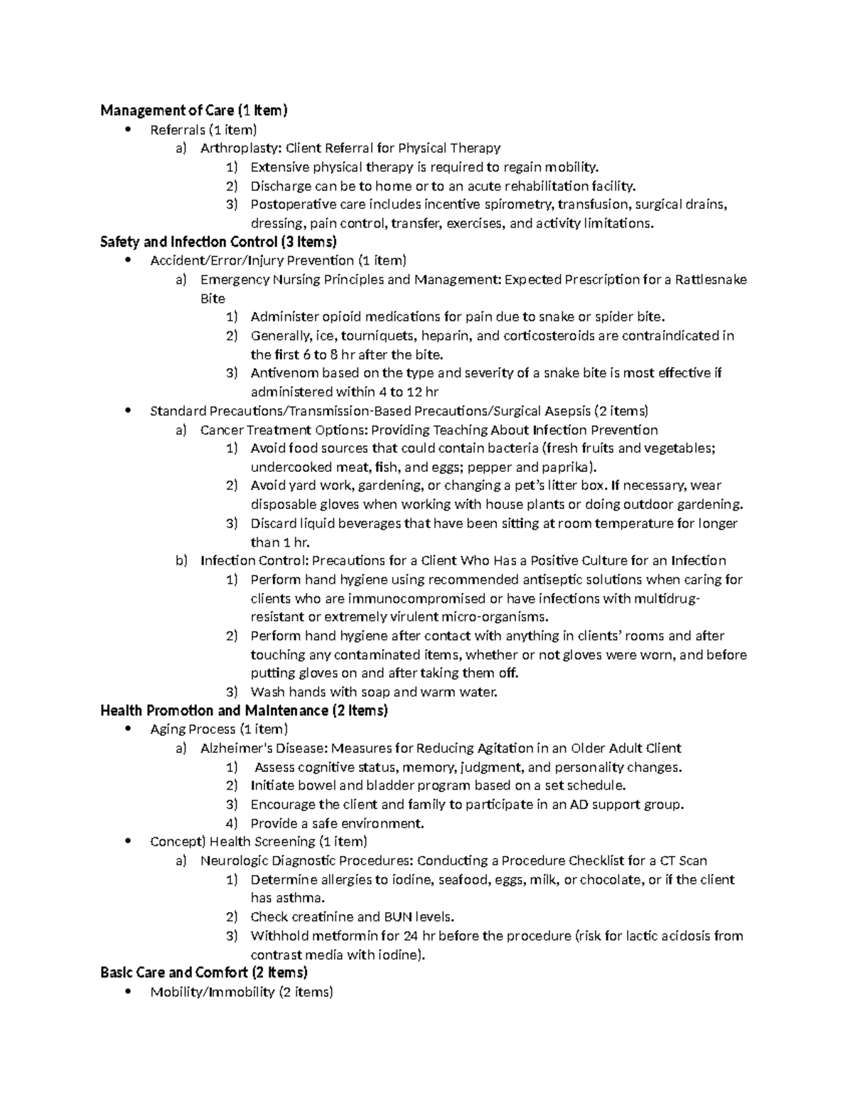 Cc ati critical points b - Management of Care (1 item) Referrals (1 ...