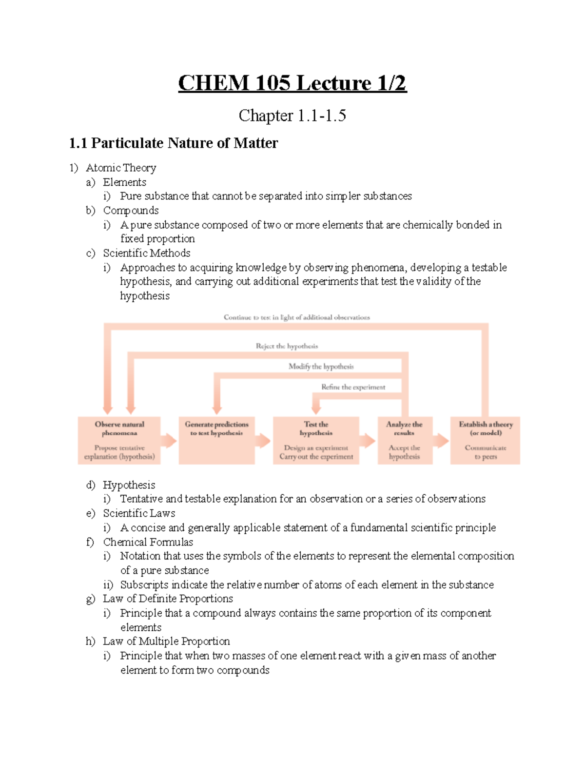 Lecture 1 General Chemistry - CHEM 105 Lecture 1/ Chapter 1-1. 1 ...