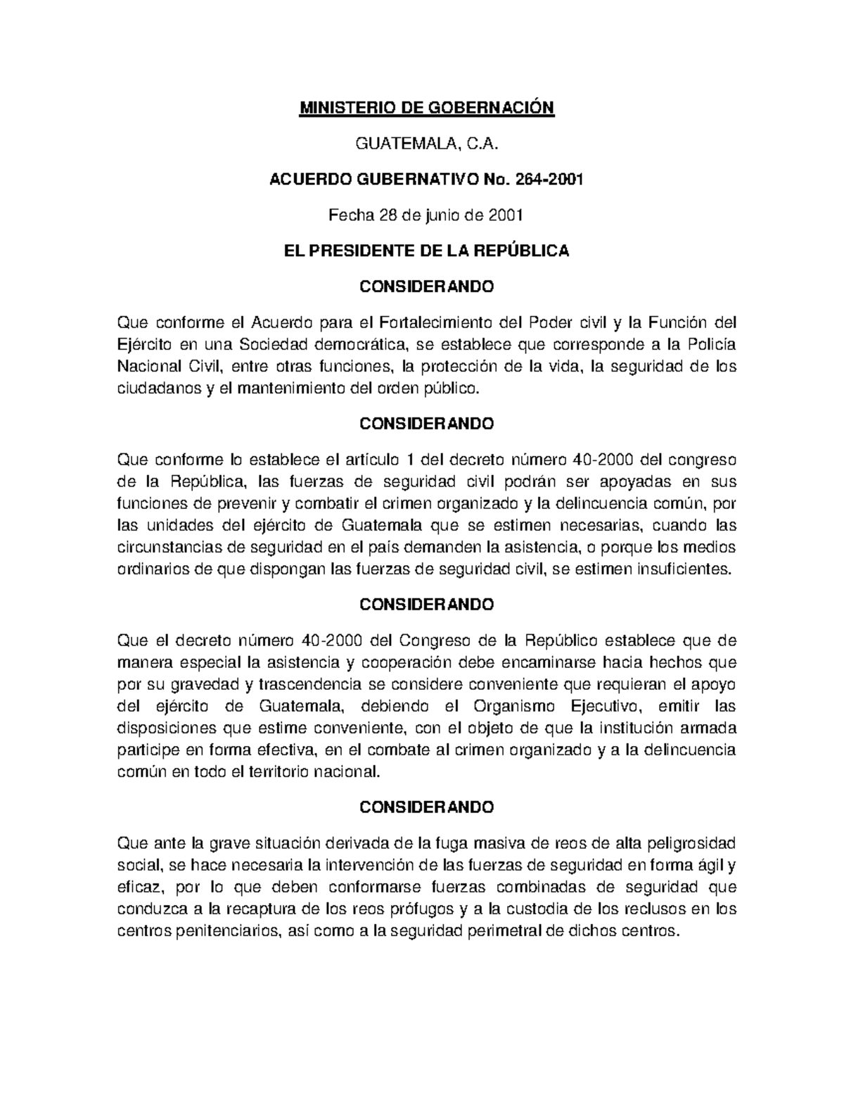 Acuerdo Gubernativo Ministerio De Gobernaci N Guatemala C