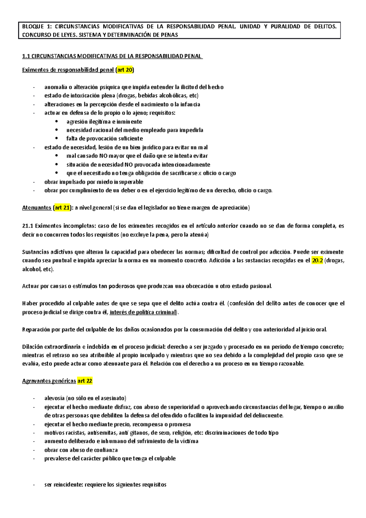 Penas Y Delitos - Lunes - BLOQUE 1: CIRCUNSTANCIAS MODIFICATIVAS DE LA ...