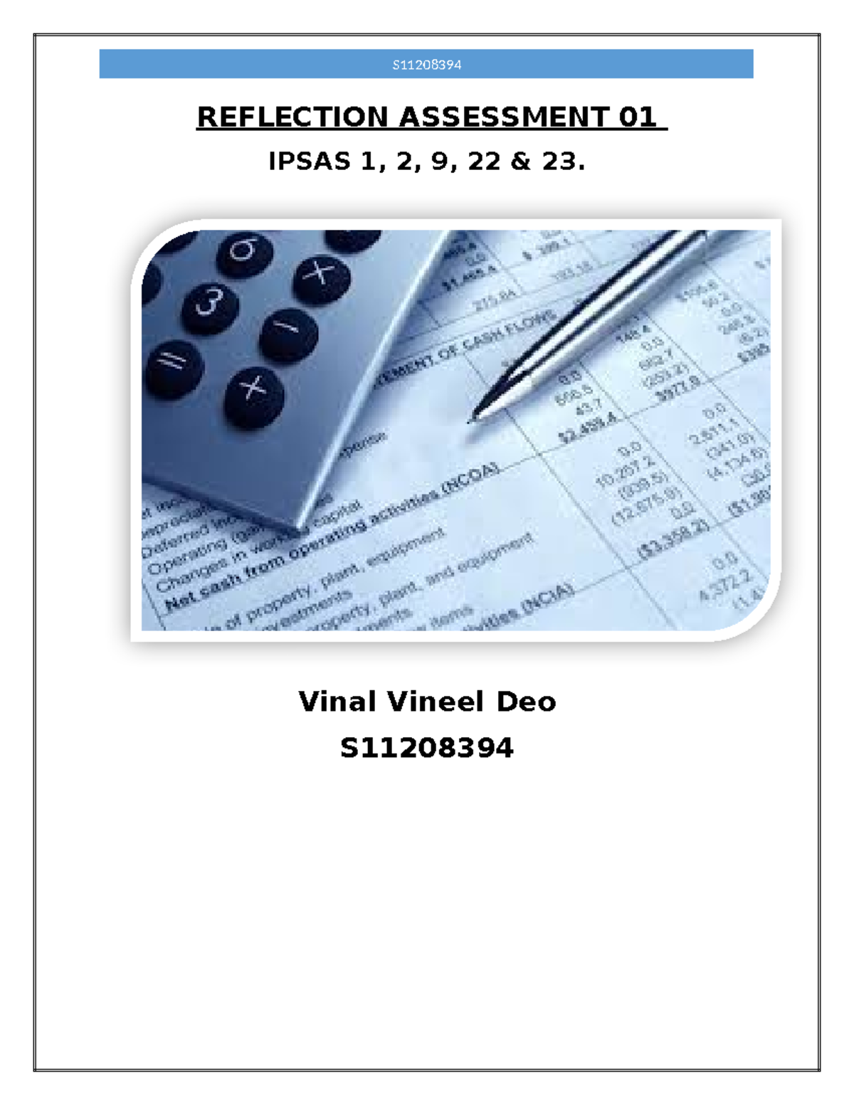 Reflection summary on Ipsas - REFLECTION ASSESSMENT 01 IPSAS 1, 2, 9 ...