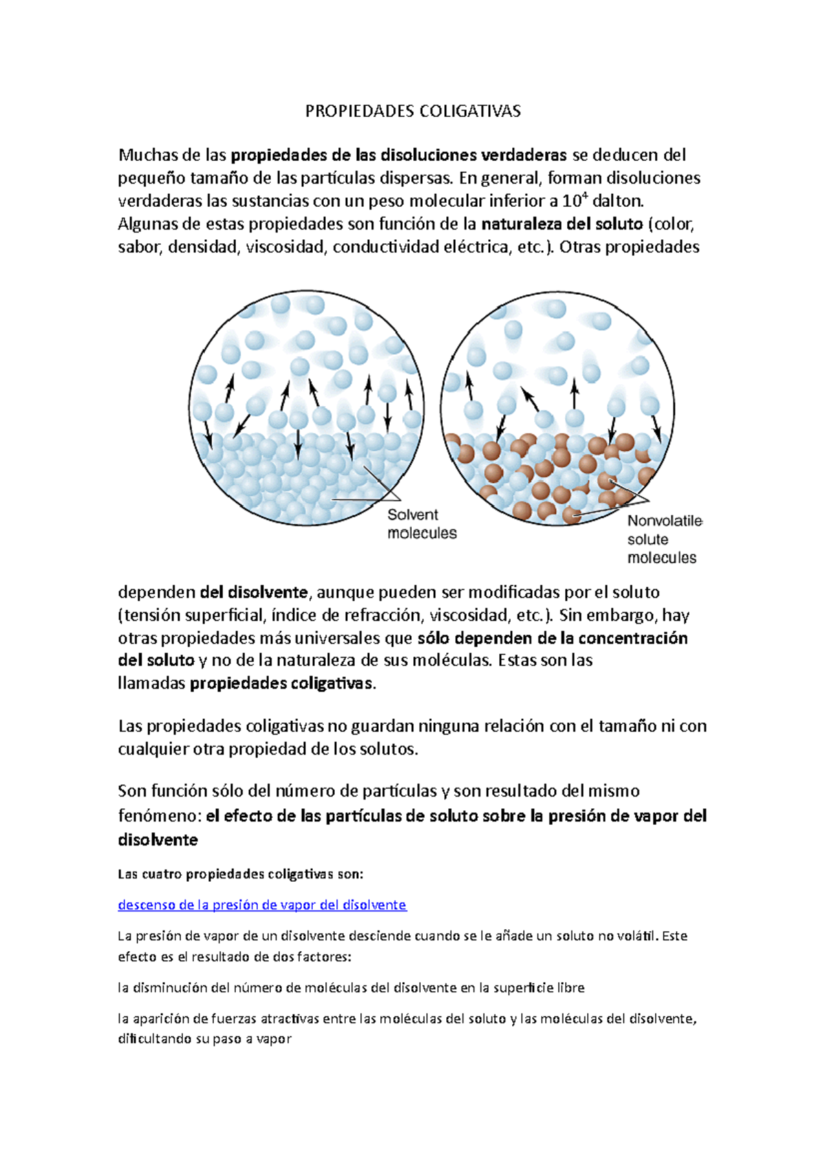 Propiedades Coligativas - PROPIEDADES COLIGATIVAS Muchas de las ...