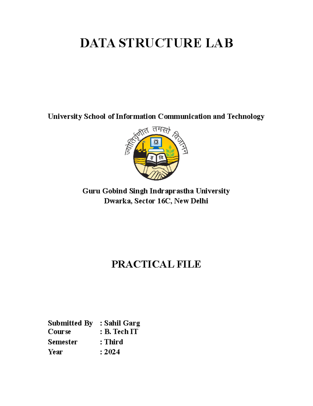 DATA Structure FILE - use it - DATA STRUCTURE LAB University School of ...