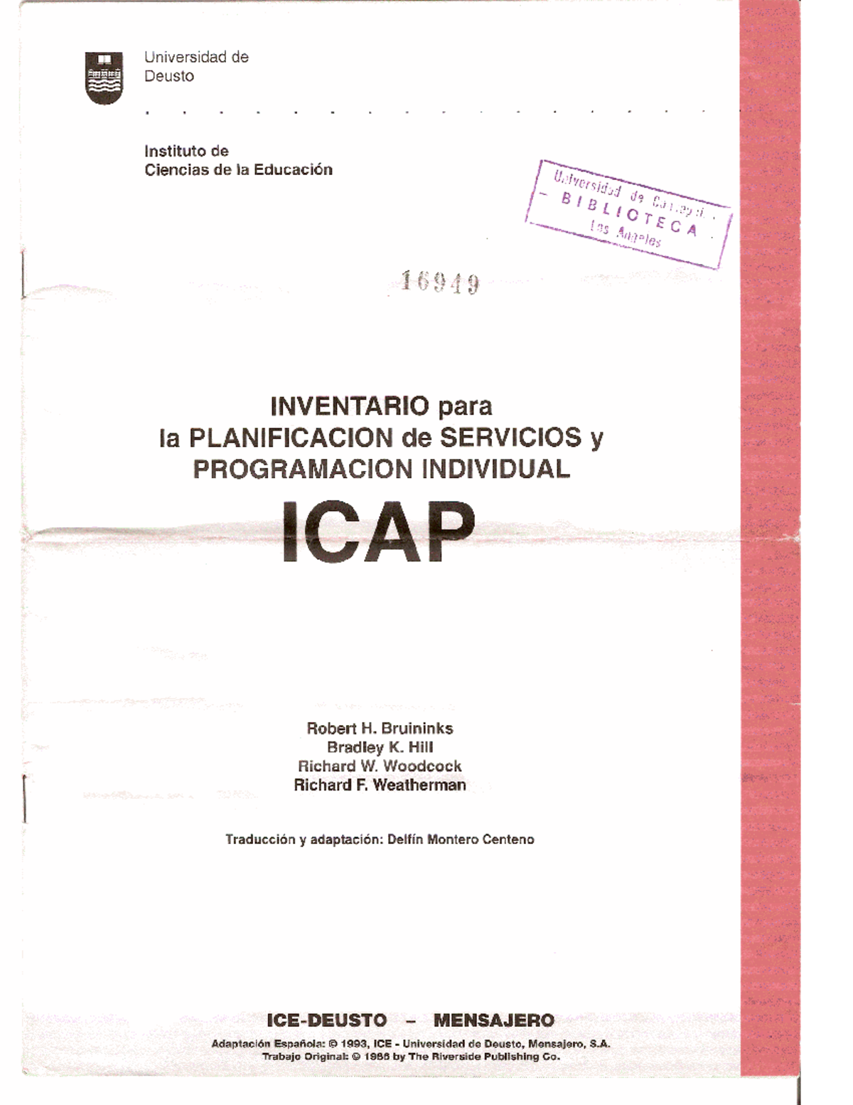 ICAP - conducta adaptativa - Evaluación Psicológica - Studocu