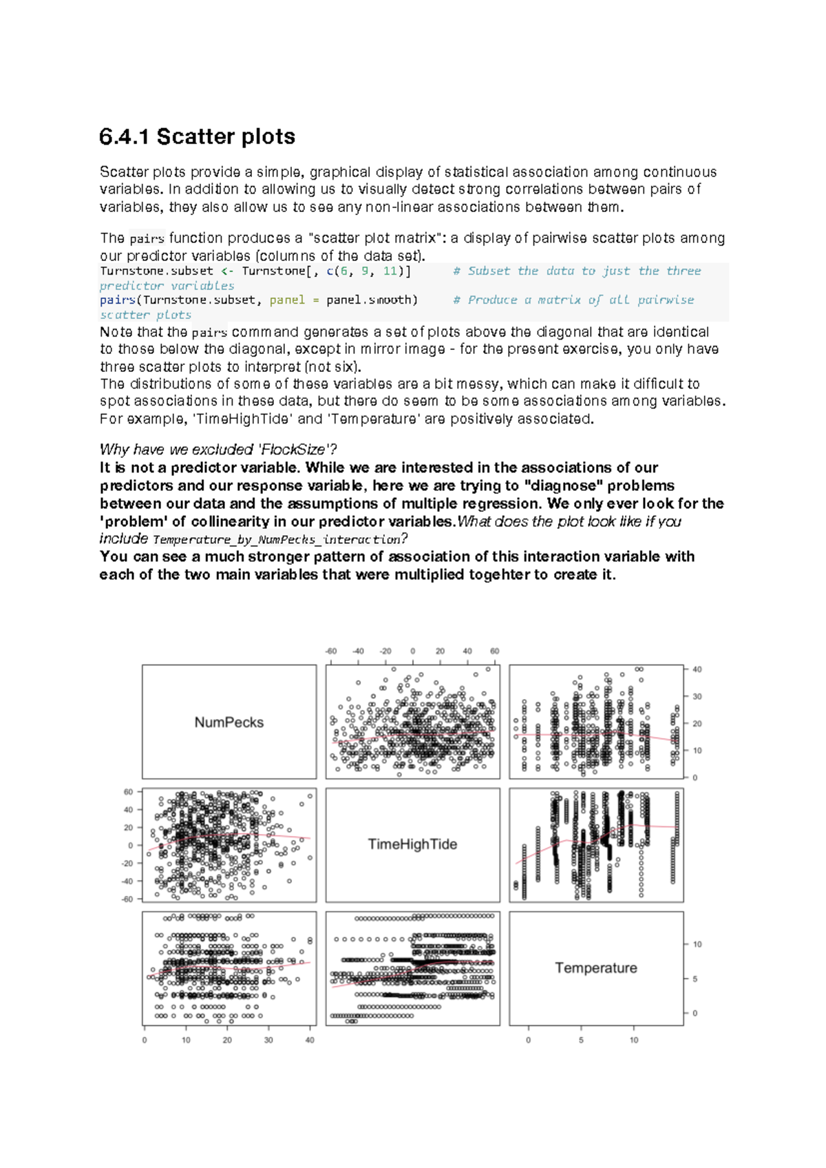 lecuture notes for - 6.4 Scatter plots Scatter plots provide a simple ... image.
