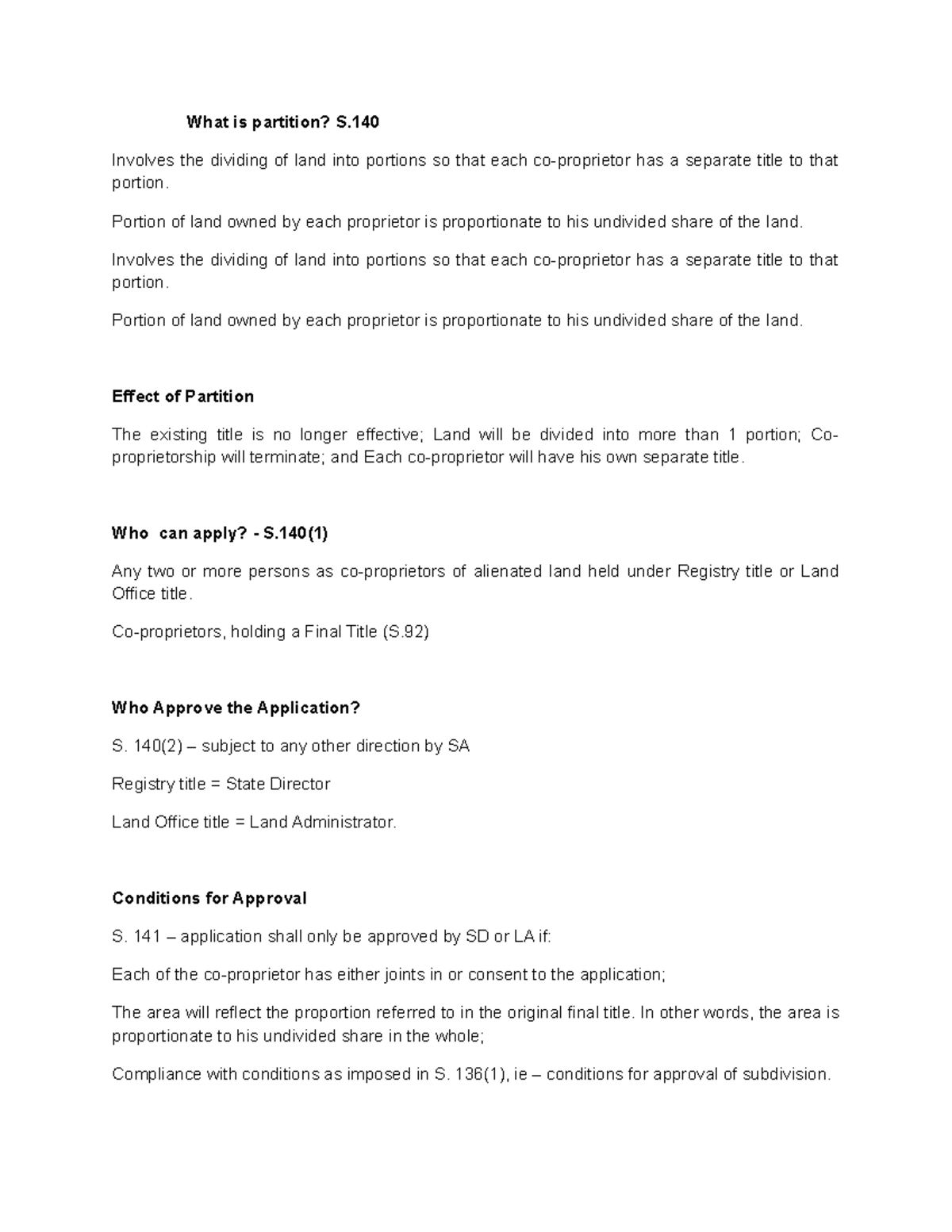 Partition Lecture notes 8 What is partition? S. Involves the