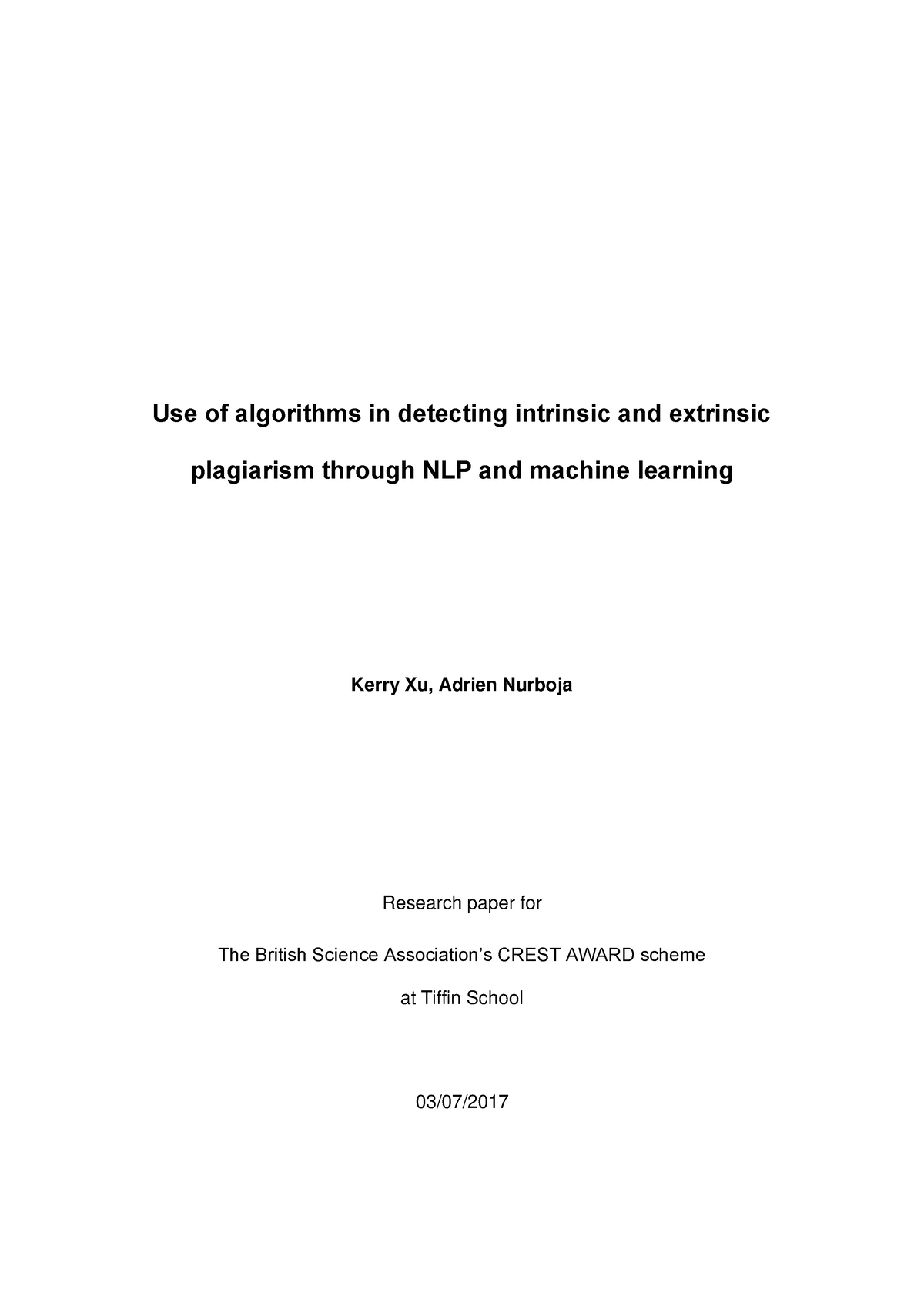 thesis on plagiarism detection