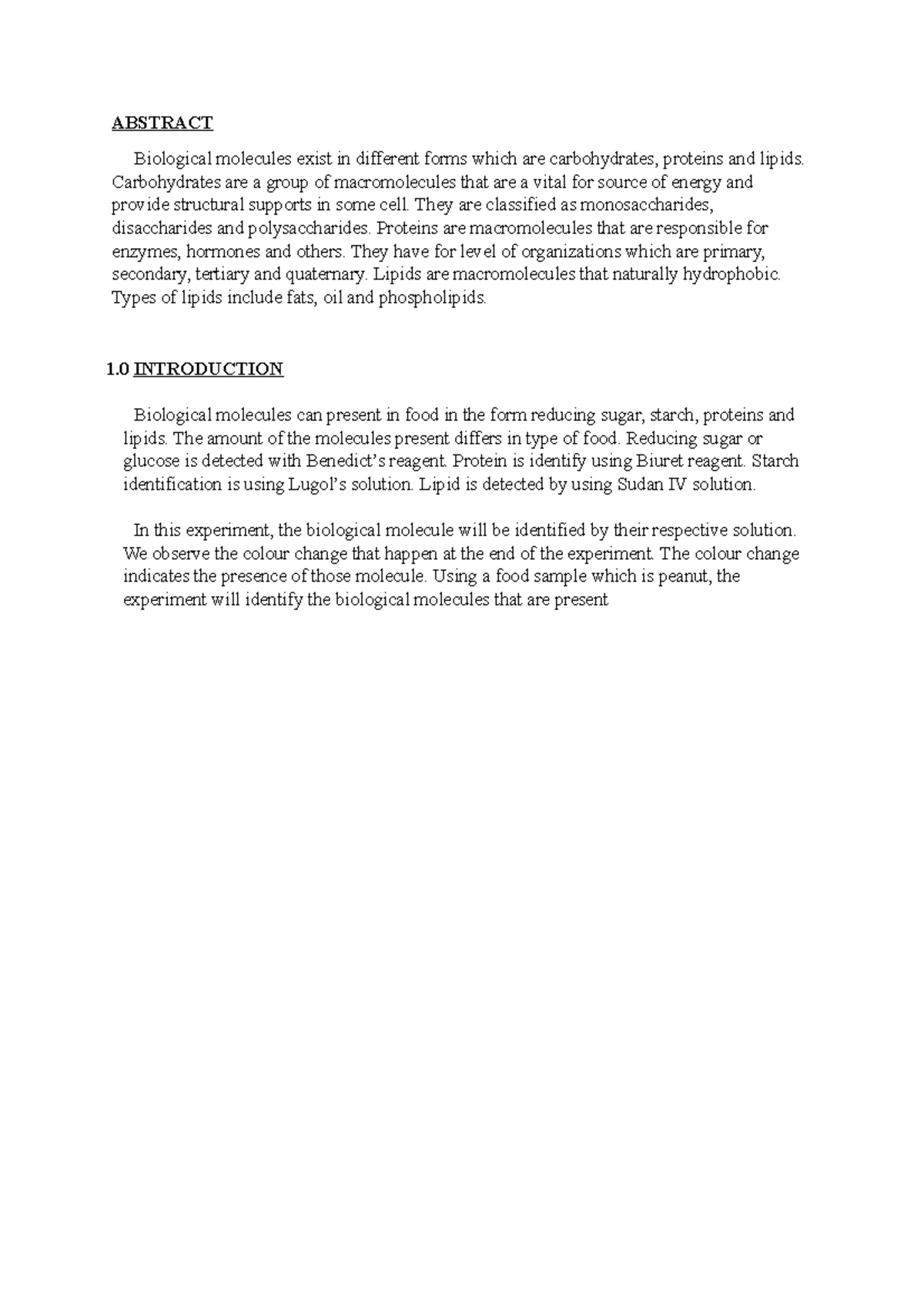 Bio Lab report - First assignment compulsory - foundation in science ...