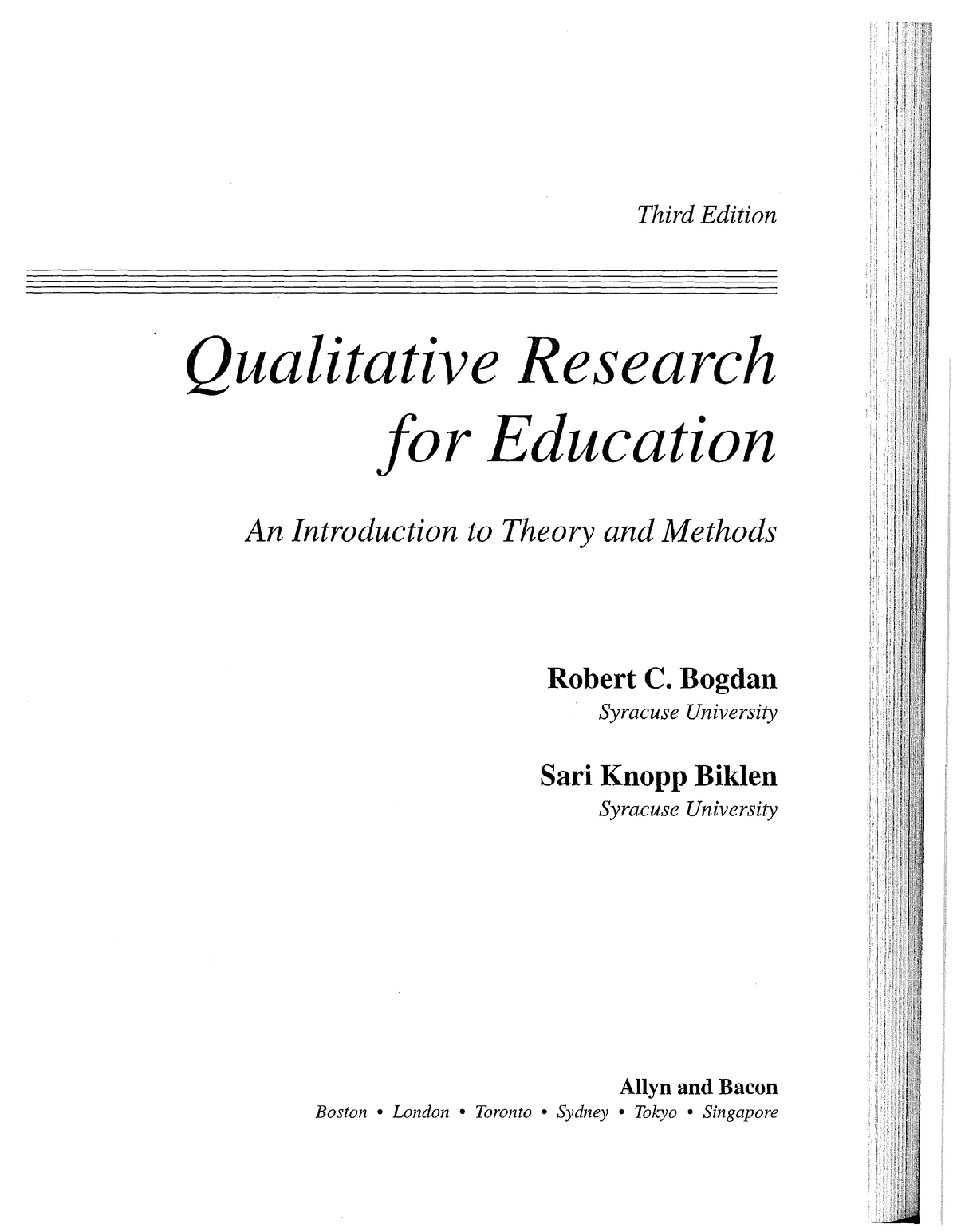 qualitative research for education bogdan