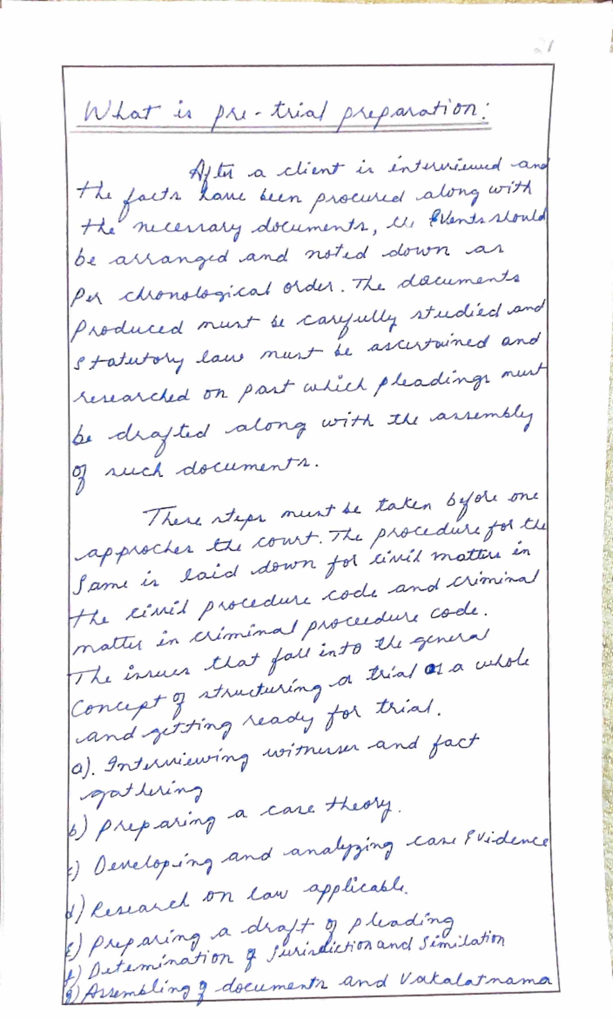 Pre-trial preparation - What is pre trial preparation: After a client ...