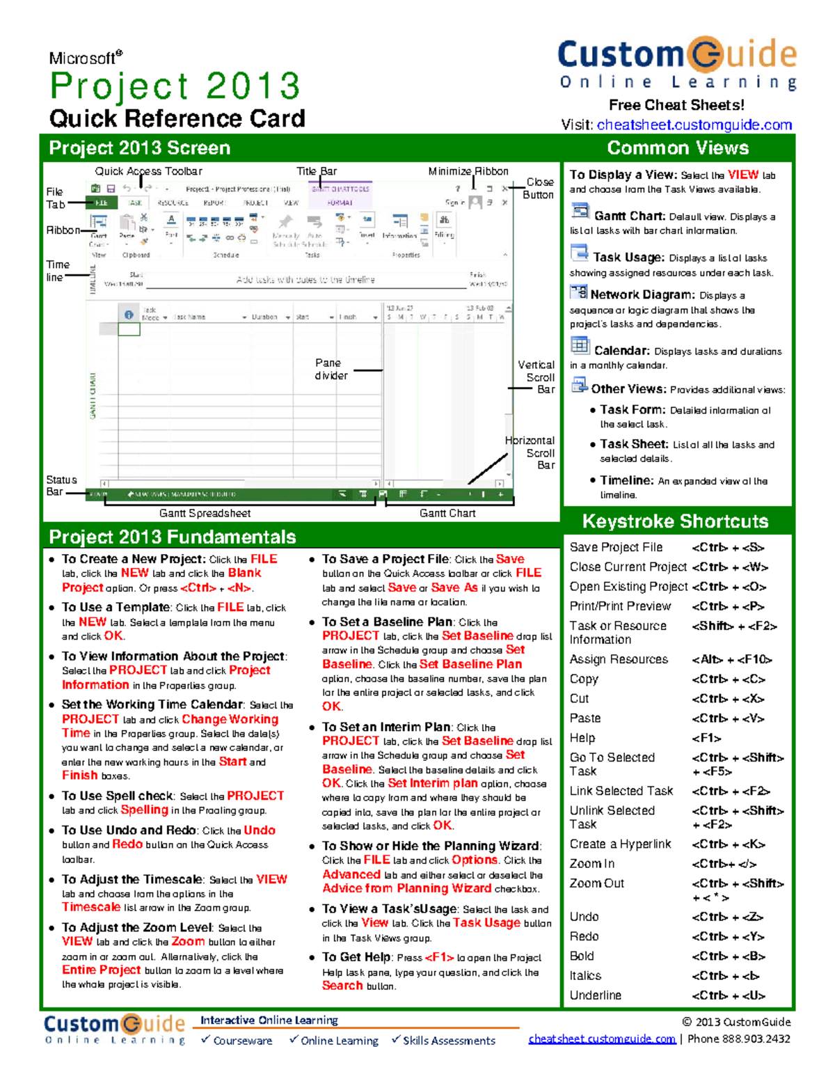 Project 2013 Quick Reference - Microsoft ® Proje c t 2 0 1 3 Quick ...