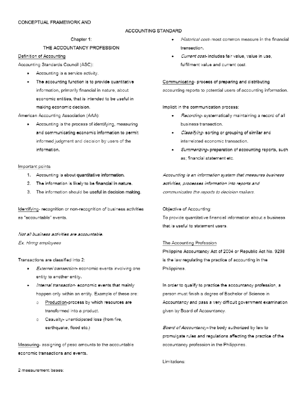 CFAS Reviewer (Chapters 1 - 27 Income tax) - BS accountancy - Studocu
