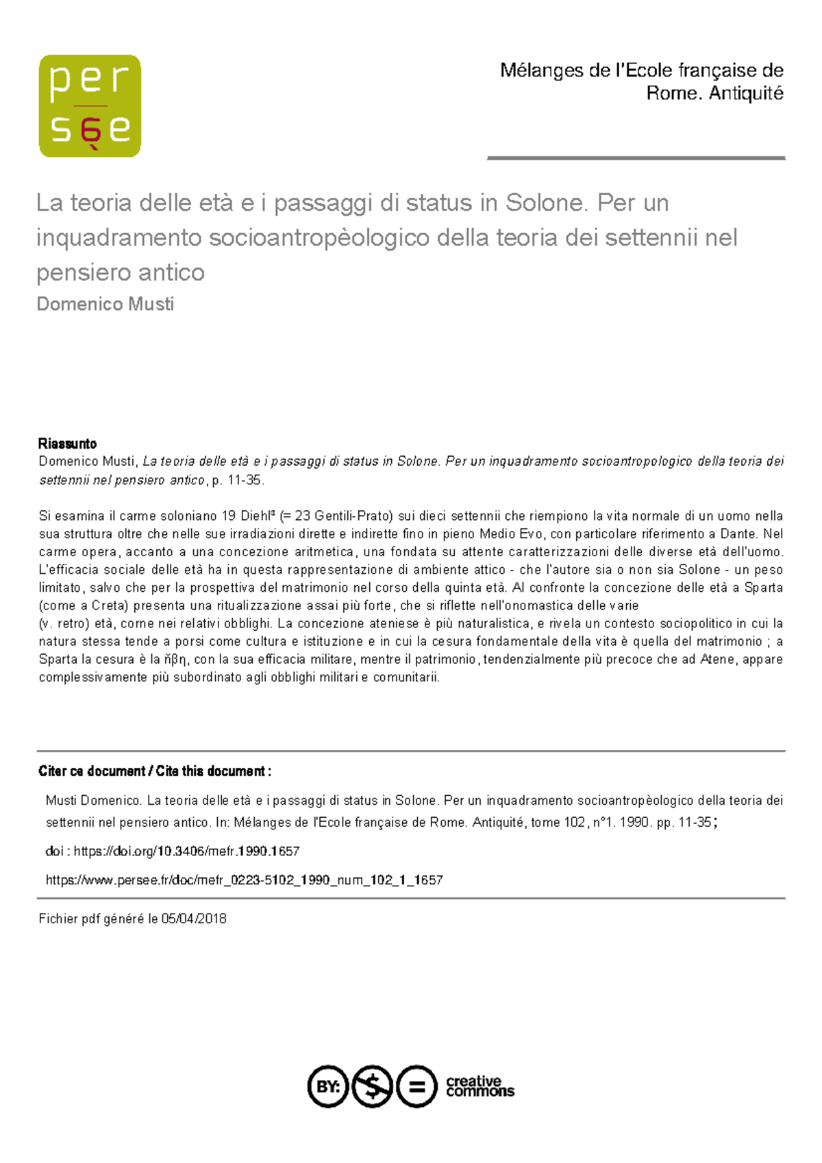 Mefra 1990 - Musti - La teoria delle età e i passaggi di status in ...