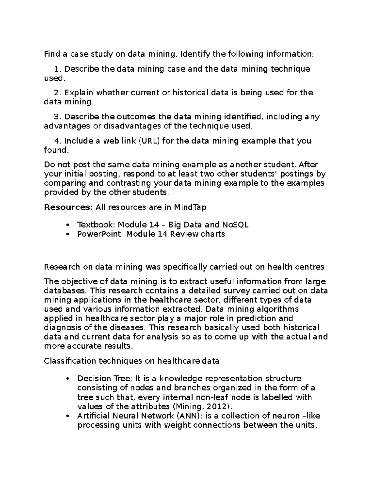 Data Management Week 1- Discussion Board 8 - Find a case study on data ...