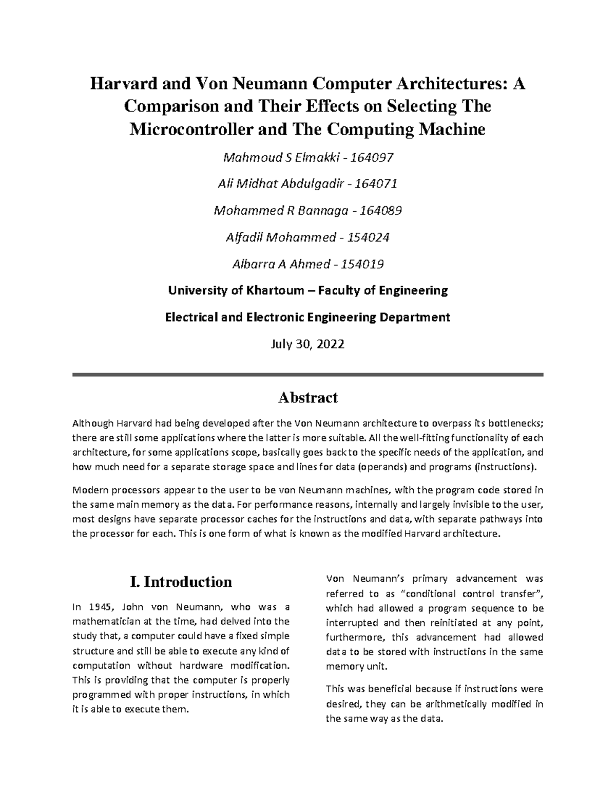 Harvard and Von Neumann Computer Architectures All the wellfitting