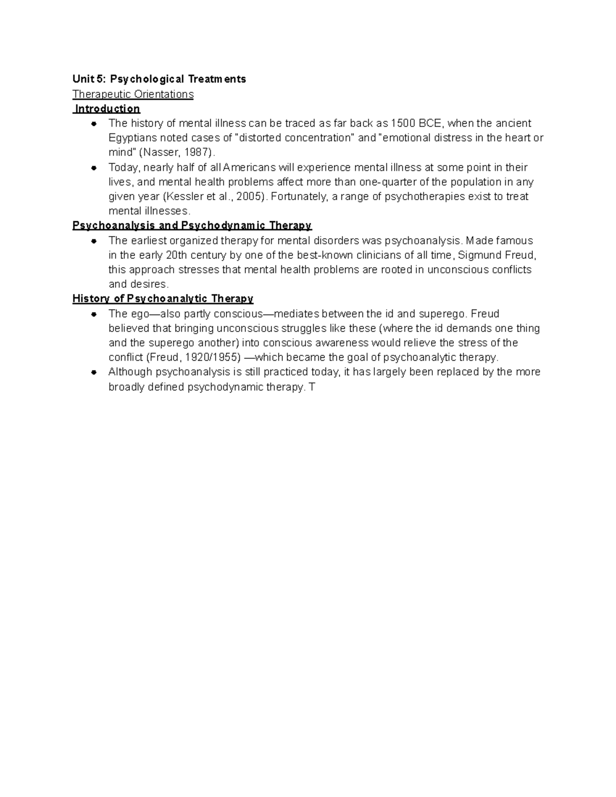 Unit 5 Psychological Treatments. Unit 5 Psychological Treatments