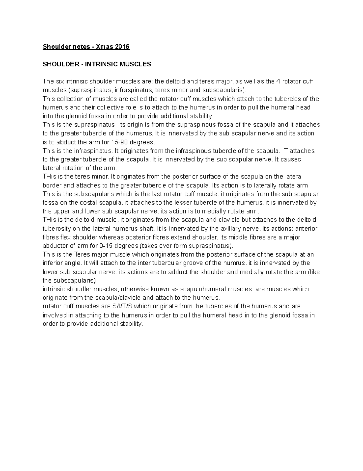13) Shoulder notes - Shoulder notes - Xmas 2016 SHOULDER - INTRINSIC ...