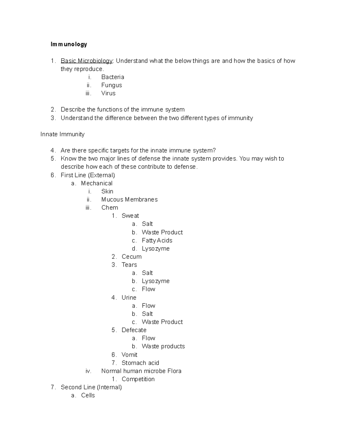 BIOS 255 Exam 3 Comprehensive Review - Immunology Basic Microbiology ...