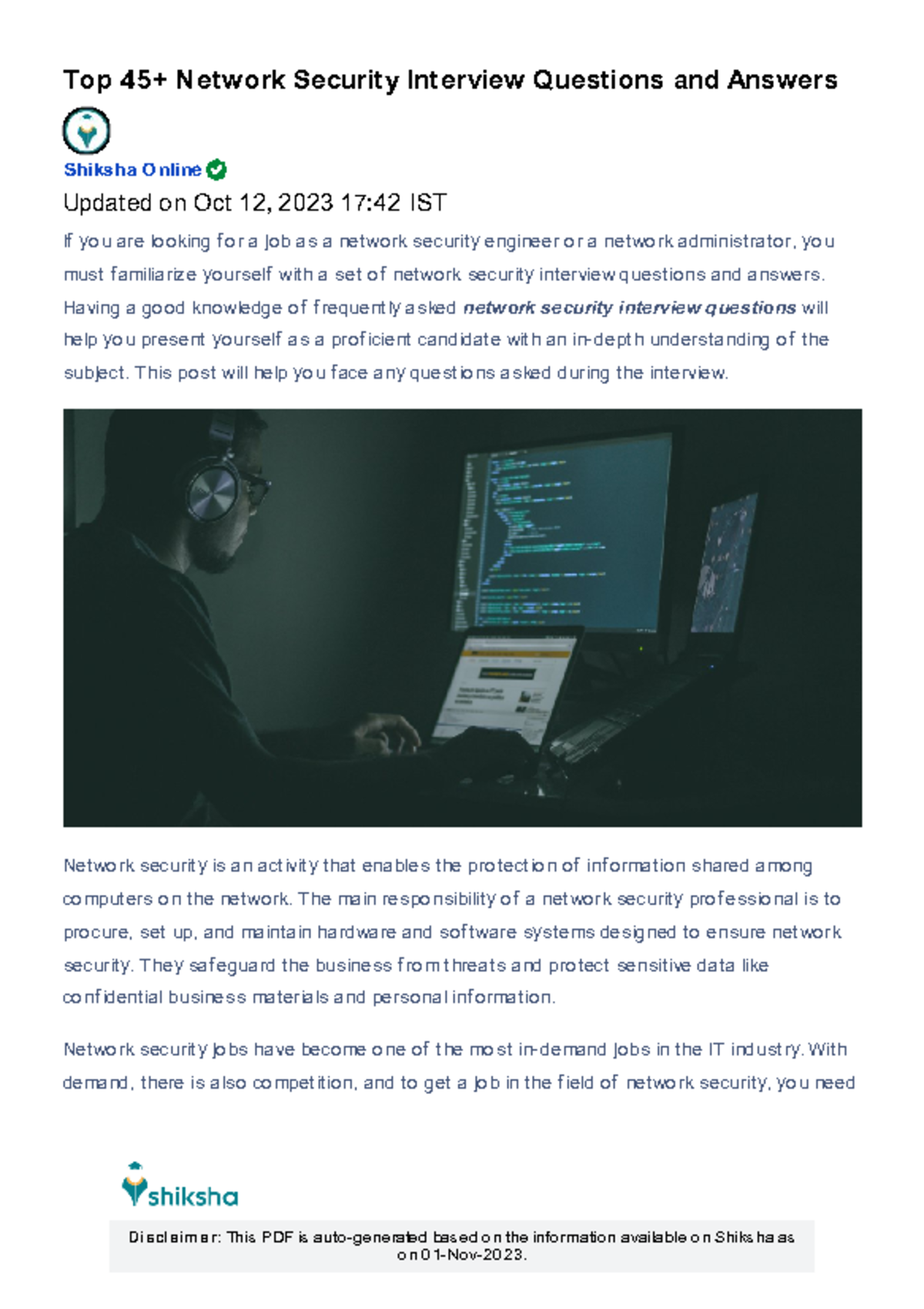 Network security interview Q&A - If you are looking f or a job as a ...