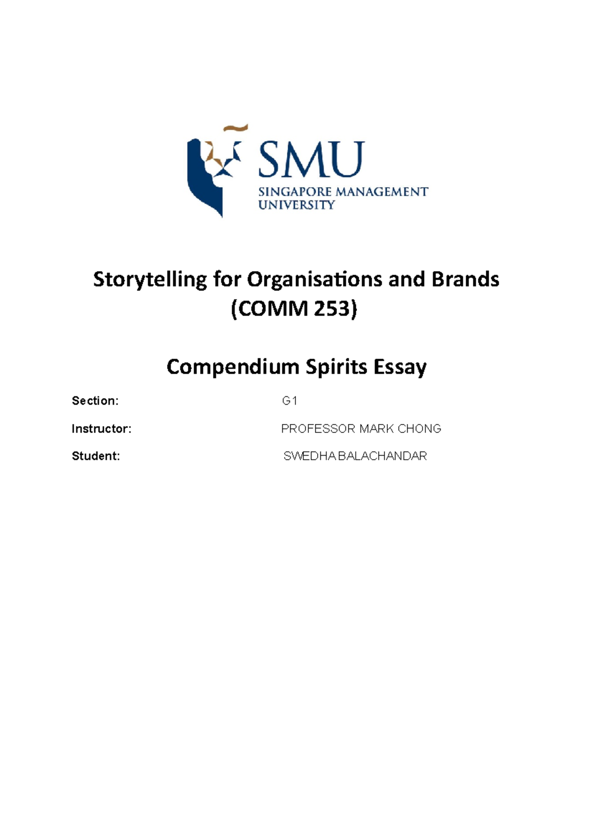 Invidivual Assignment Storytelling - Storytelling for Organisations and ...