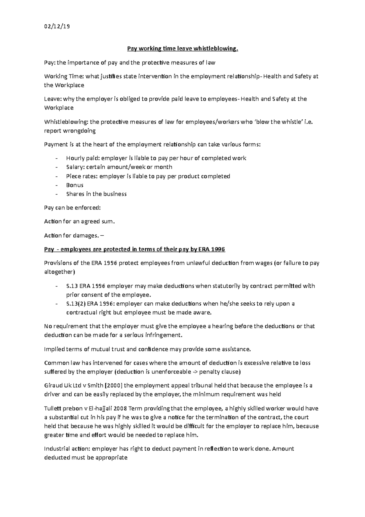 Pay Working Time Leave Whistleblowing Unit 10 Pay The Importance Of pay-working-time-leave-whistleblowing-unit-10-pay-the-importance-of