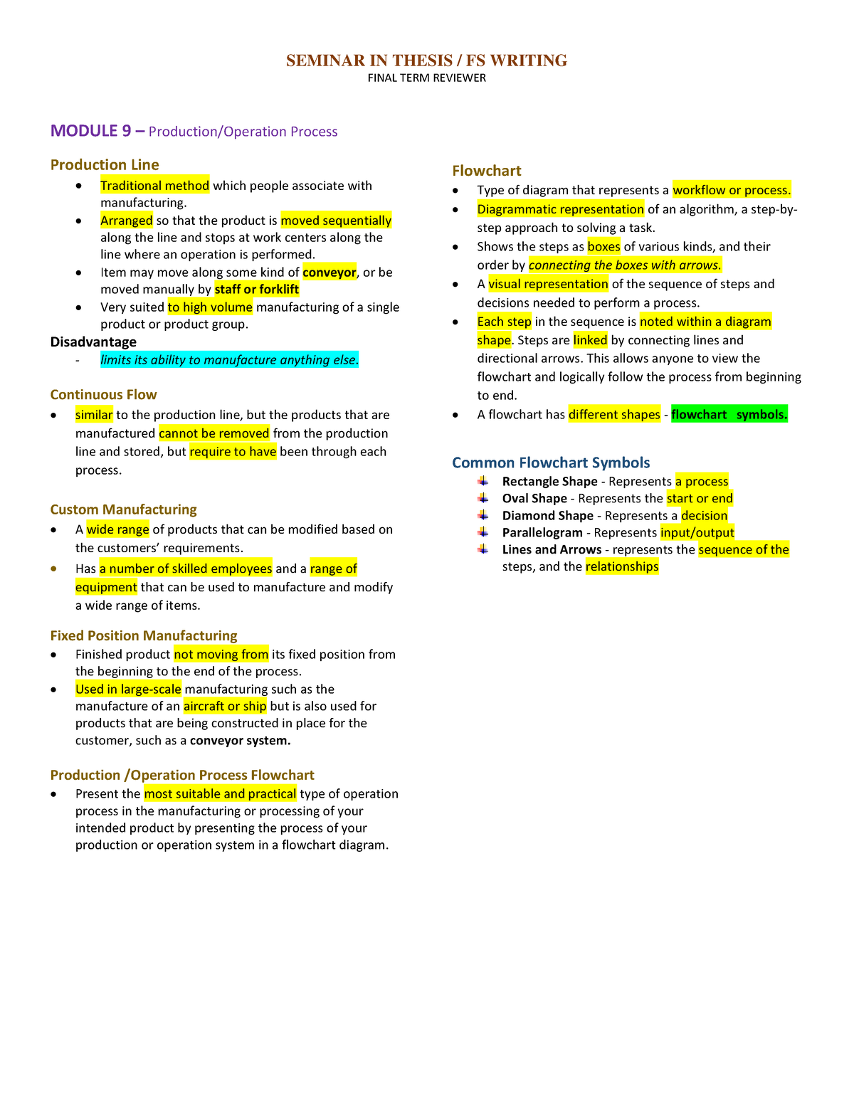 BRes 1 - Final Exam Reviewer - SEMINAR IN THESIS / FS WRITING FINAL ...