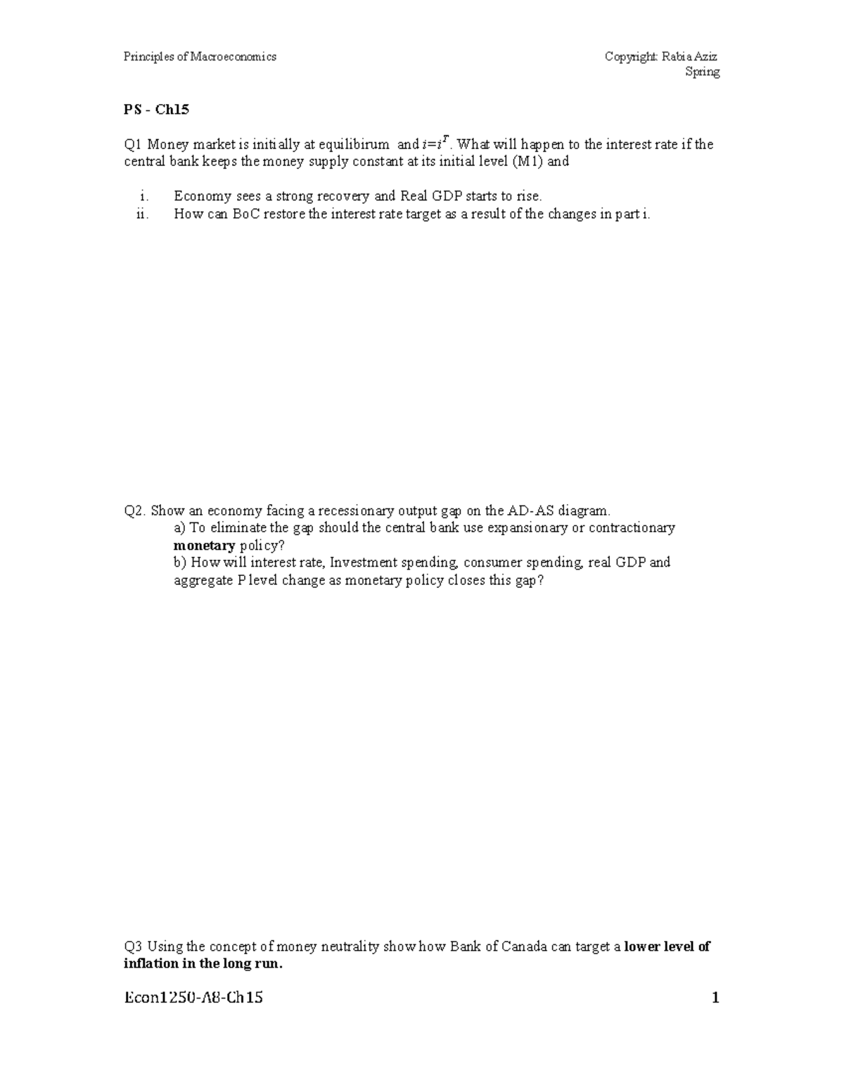 PS-Ch15 - Chapter 15 Practice Assignment Questions. - Principles Of ...