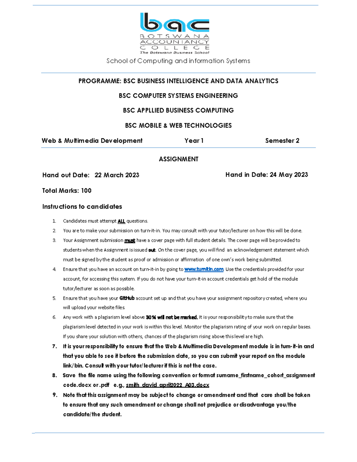 n5 computing science assignment 2023