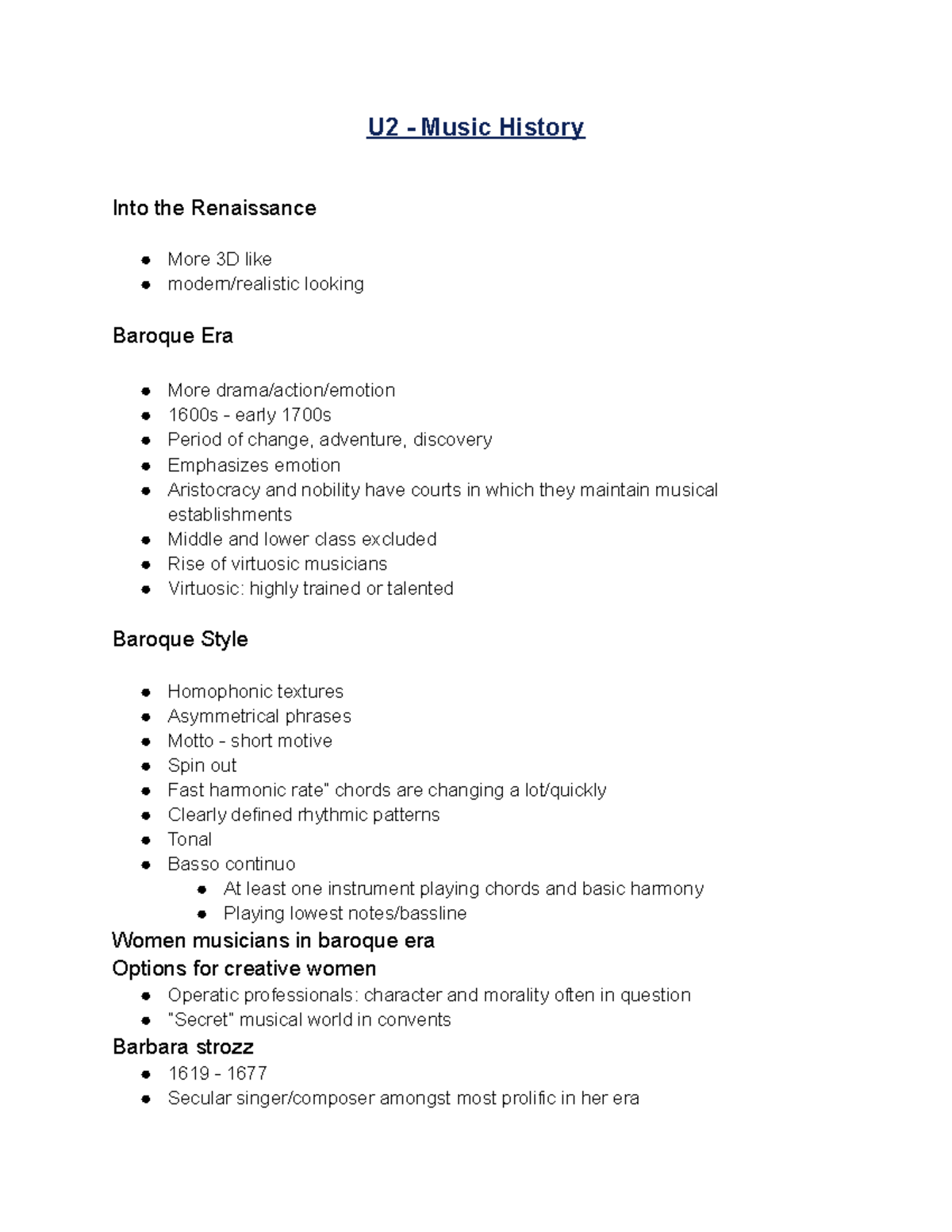 Into The Renaissance Unit 2 Notes - U2 - Music History Into The ...