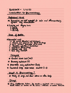 Note 8 Nov 2021 - Paramedic science class notes - fundamentals 081121 ...