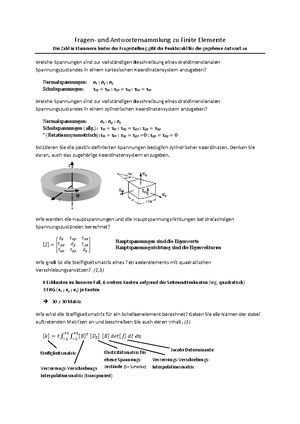 FEM Fragenkatalog - Zusammenfassung Methode Der Finiten Elemente - Und ...