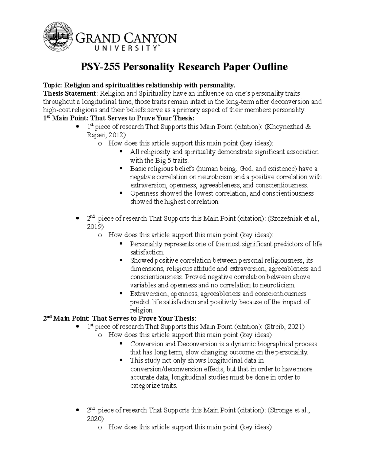 PSY255-RS-Outline Template - PSY-255 Personality Research Paper Outline ...