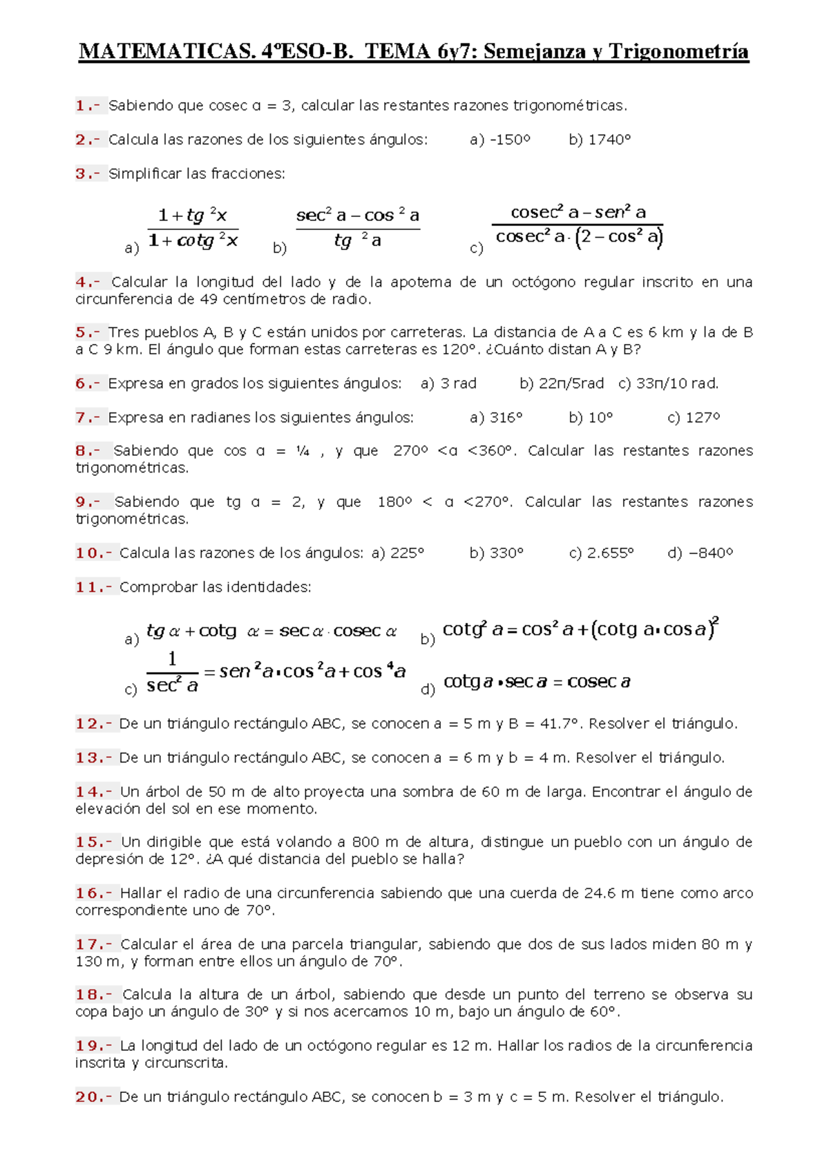 Tema 07 Trigonometria - APUNTS DE CLASE - MATEMATICAS. 4ºESO-B. TEMA ...