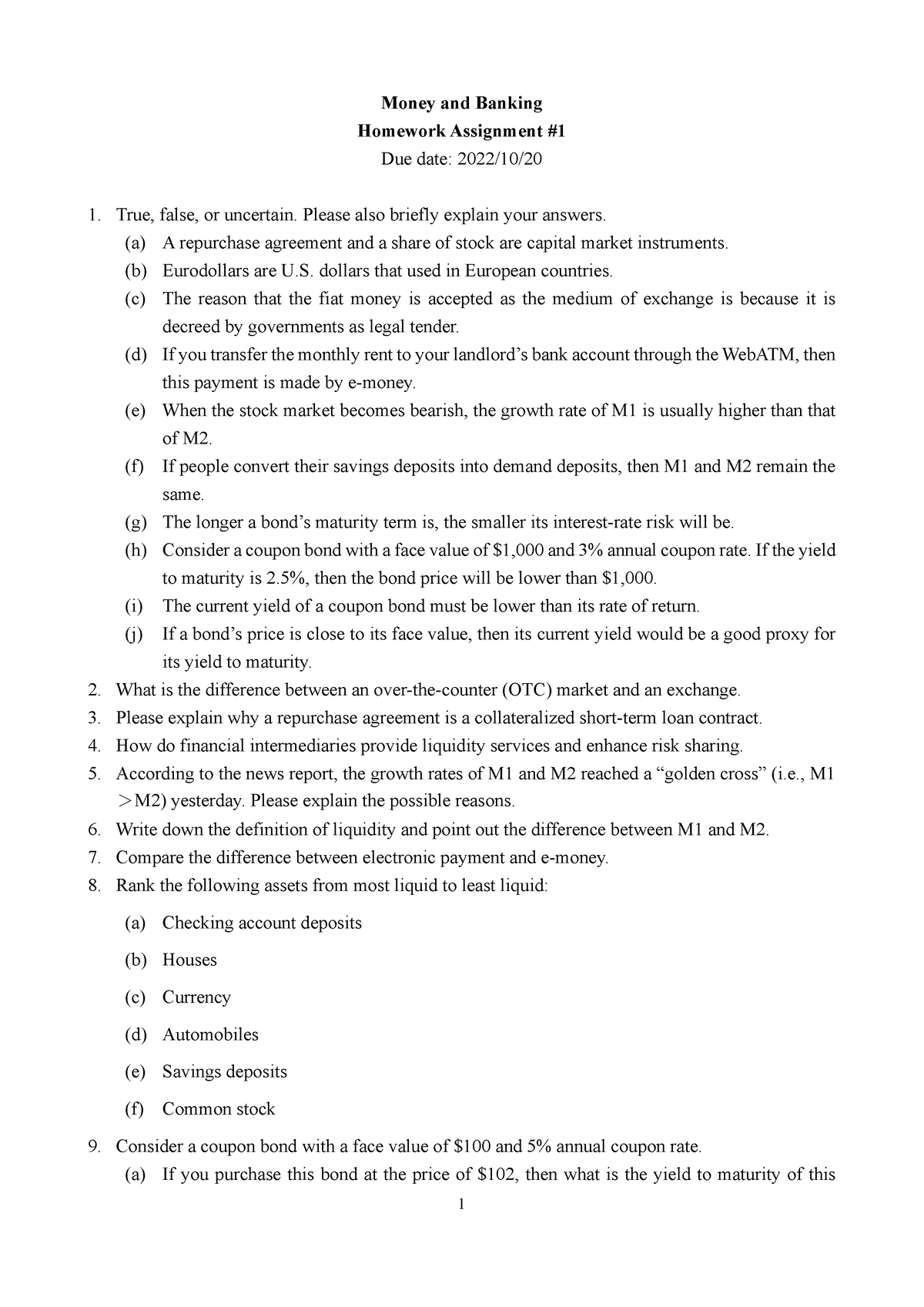 hw1-investment-problem-1-money-and-banking-homework-assignment