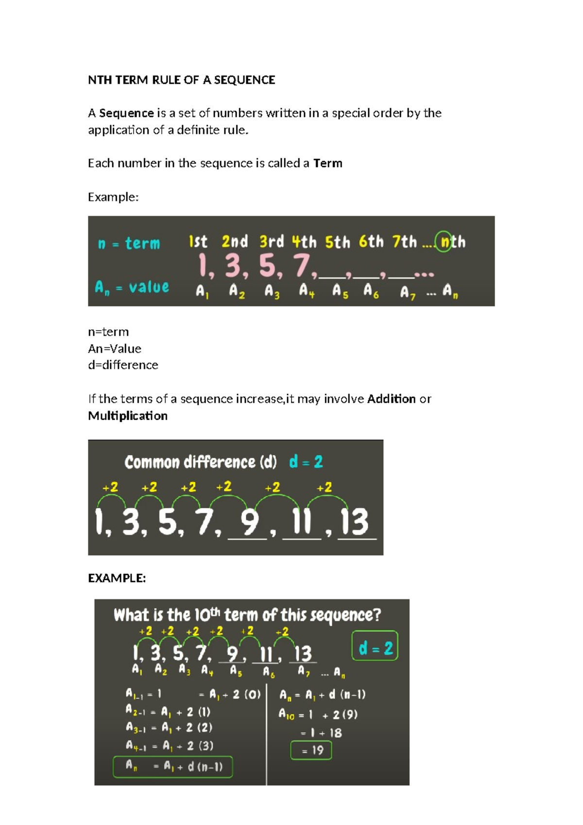 NTH TERM RULE OF A Sequence - Mathematics 6 - NTH TERM RULE OF A ...