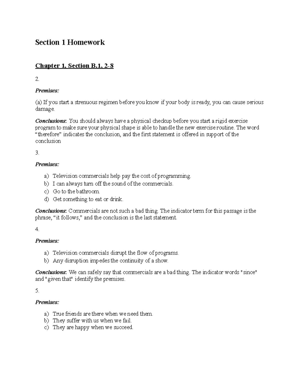 Section 1 Homework - Section 1 Homework Chapter 1, Section B, 2- 2 ...