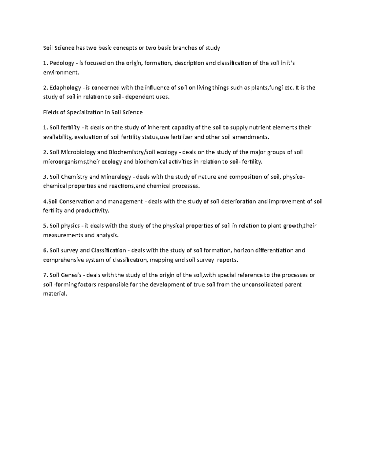 Soil Science doc - Soil Science has two basic concepts or two basic ...