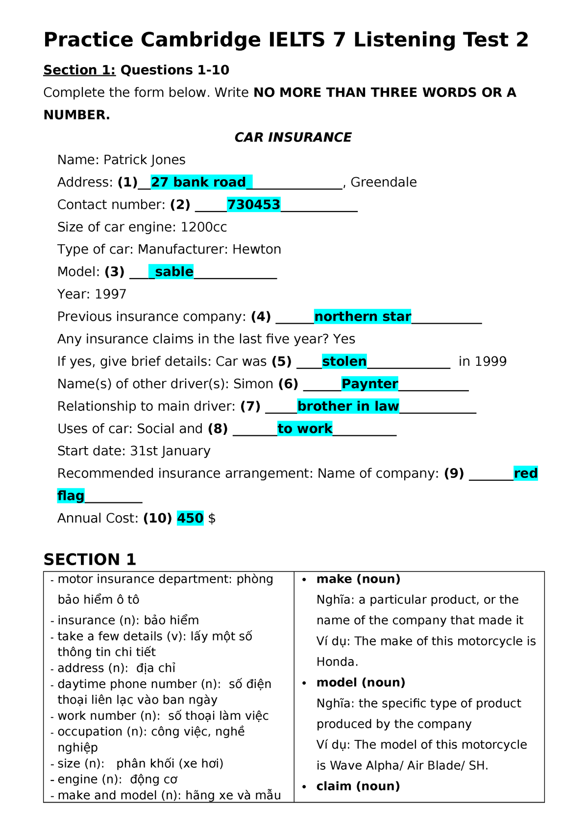 ielts 7 listening test 2