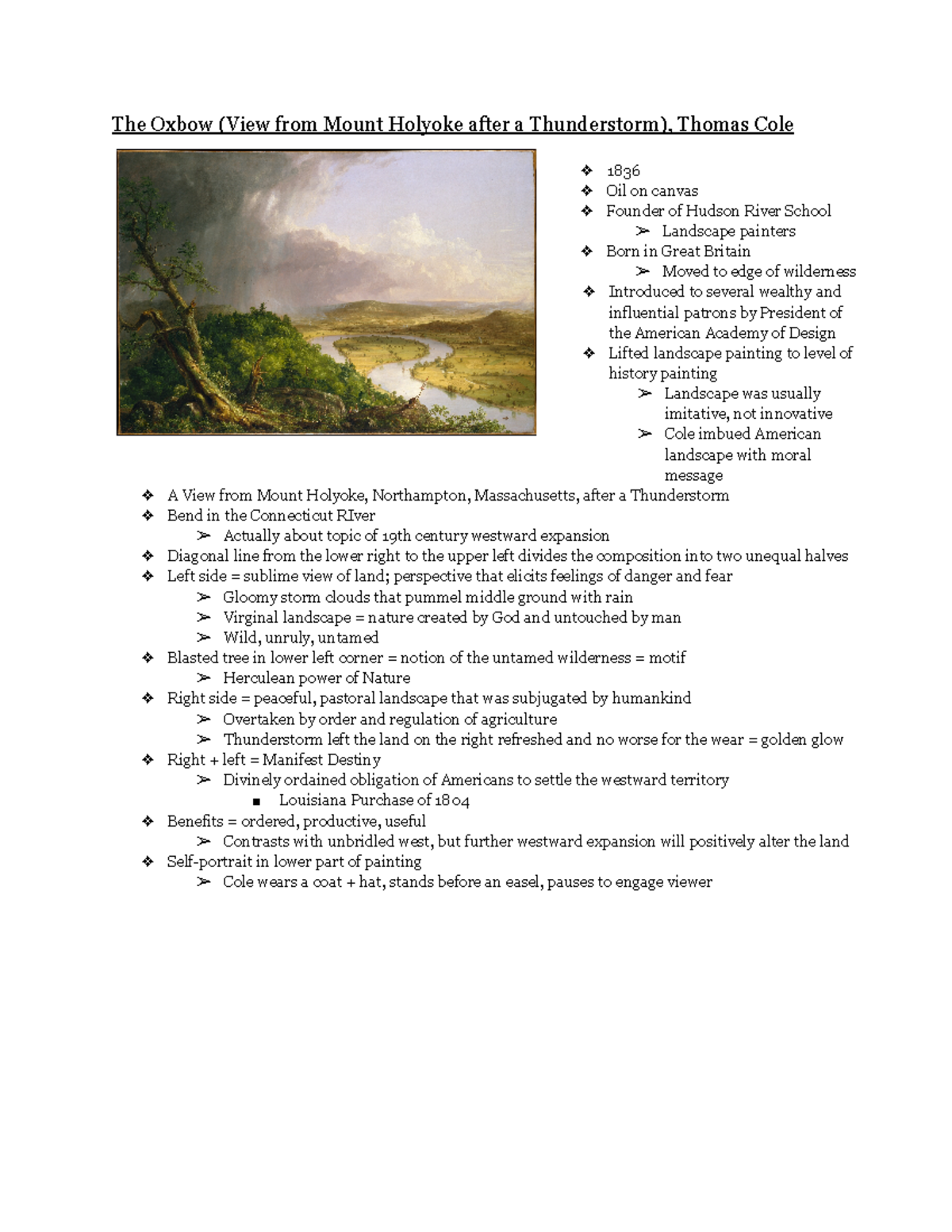 The Oxbow (Art Piece) Best notes of English educational books Studocu