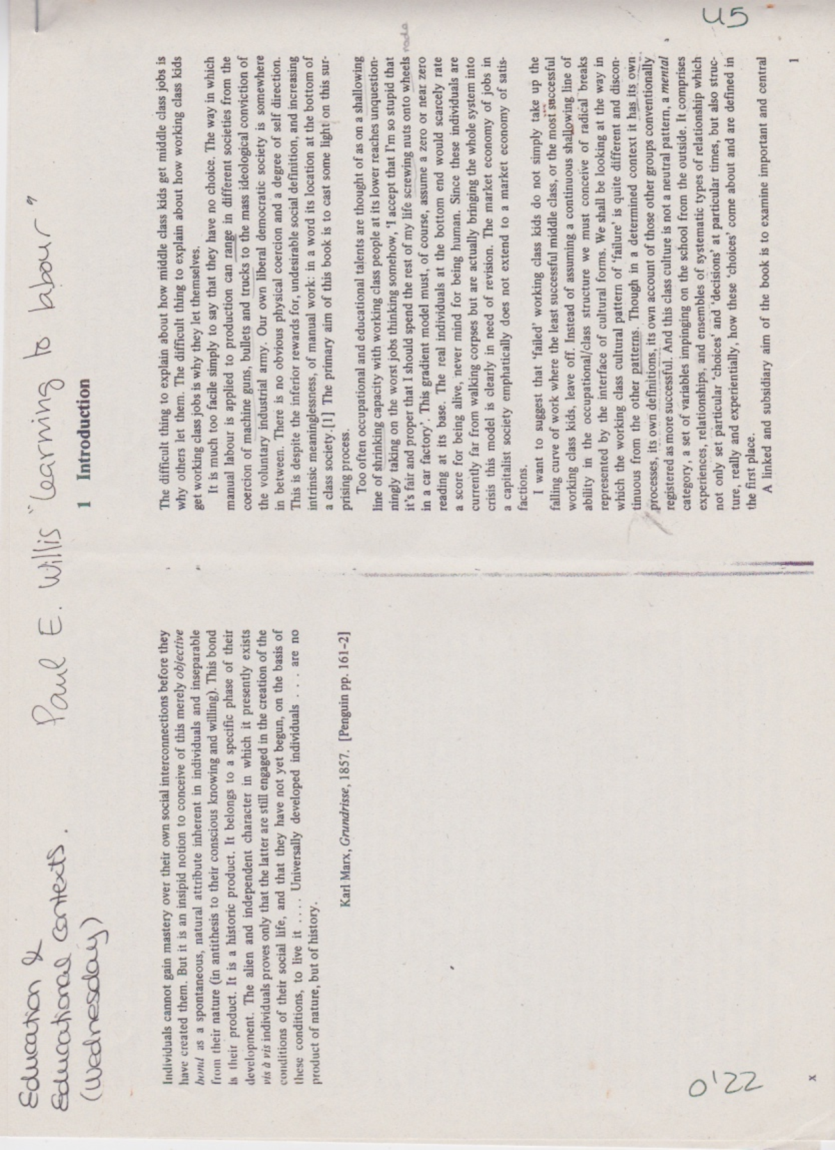 P. Willis Learning to labour - Spanish A: Language and Literature HL ...