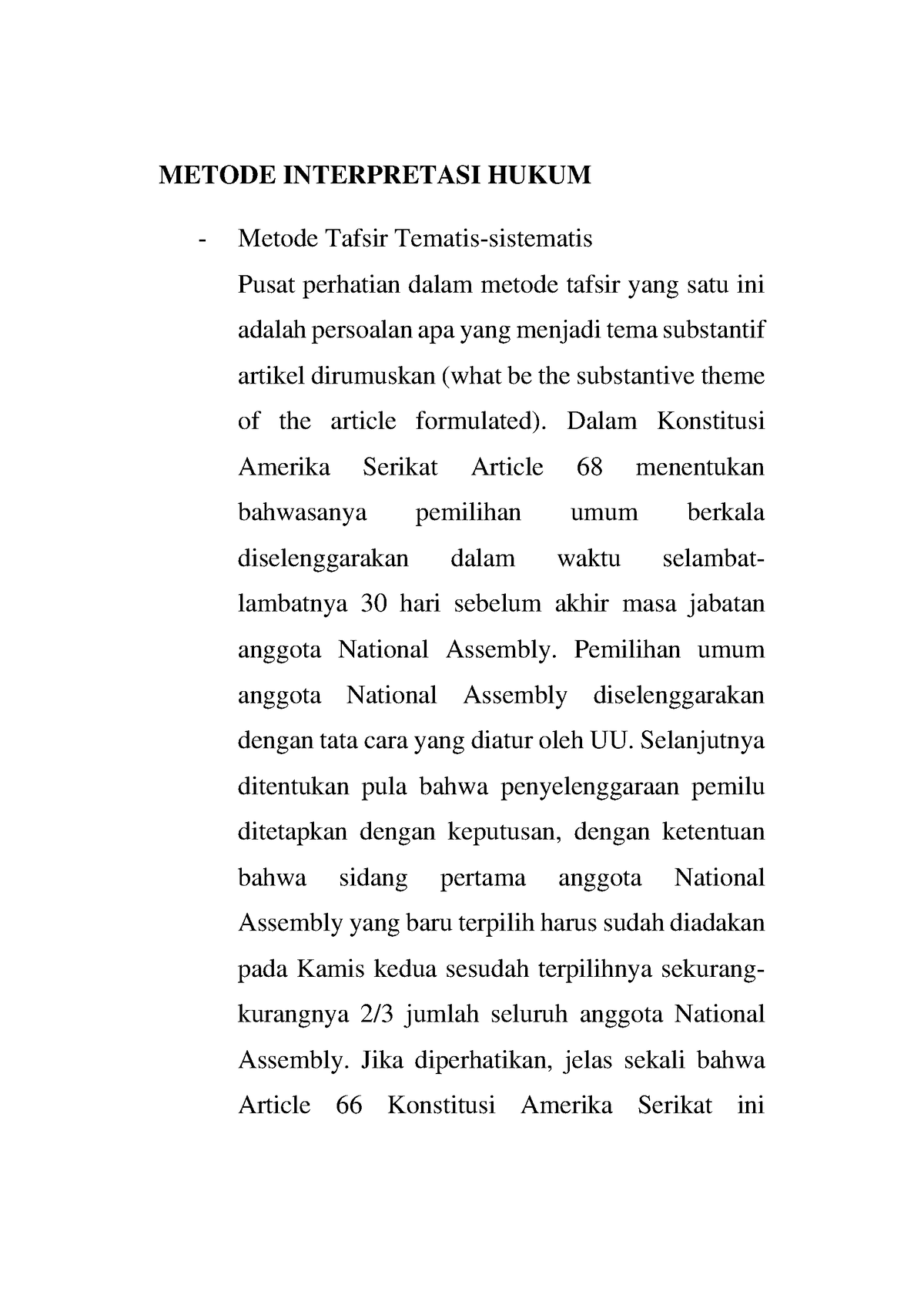 Metode Interpretasi Hukum - METODE INTERPRETASI HUKUM Metode Tafsir ...