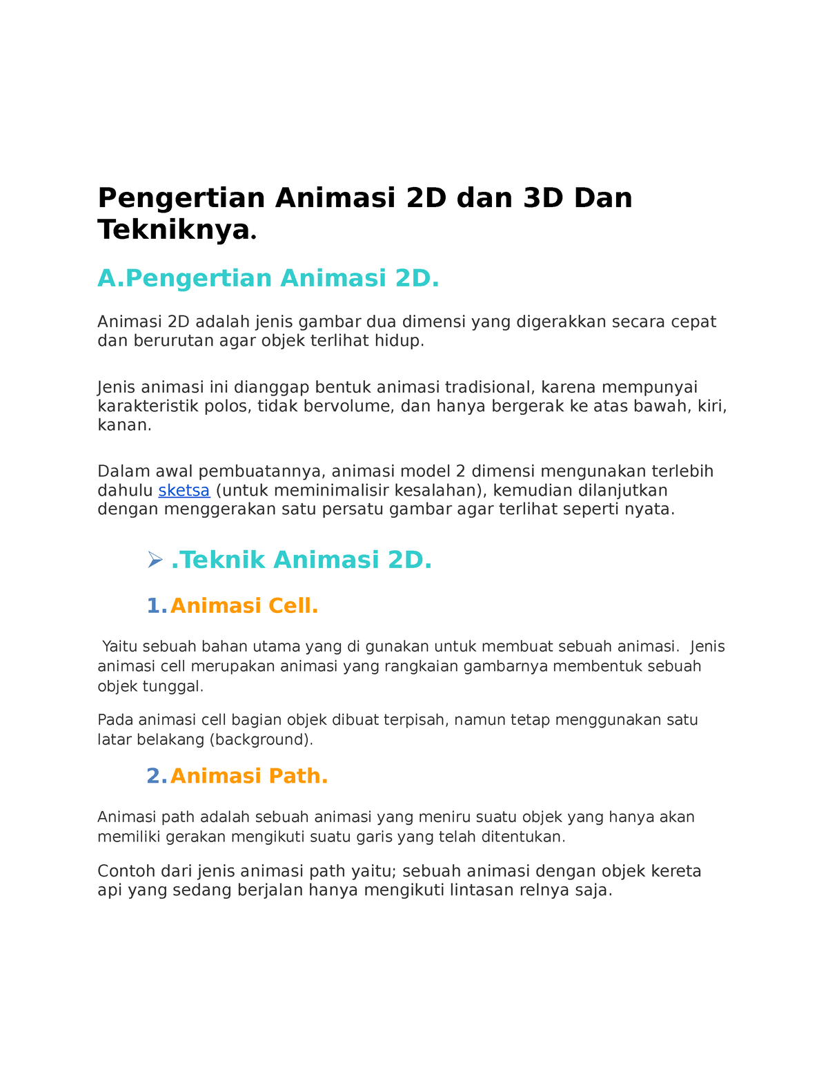 Pengertian Animasi 2D DAN Animasi 3D - Pengertian Animasi 2D Dan 3D Dan ...