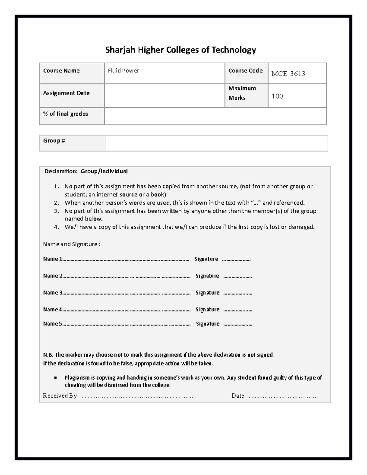Fluid Power Lab Report Fluid Mechanic NUST Studocu