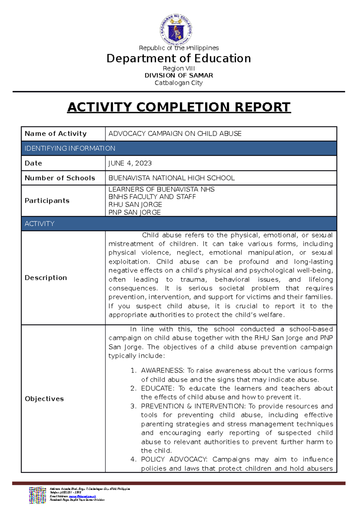 ACR-Template - ACR - Republic of the Philippines Department of ...