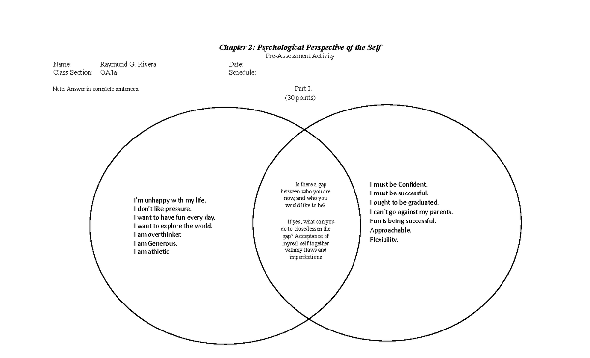 Activity 2 - The Psychological Perspective - Chapter 2: Psychological 