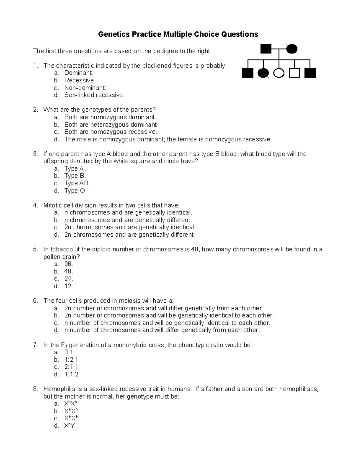 Genetics Test Questions and Answers PDF – A Comprehensive Guide