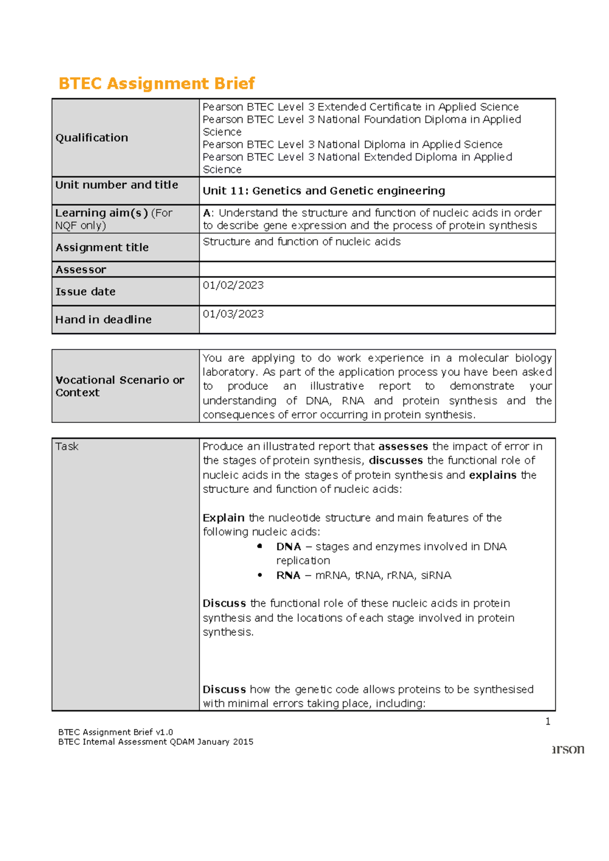 btec sample assignment brief