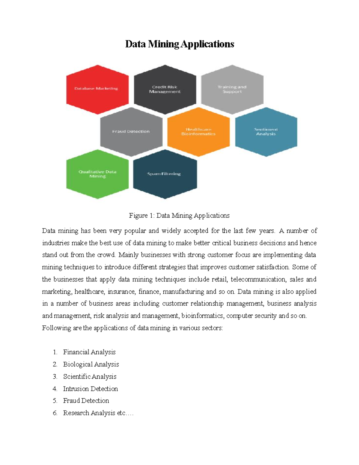 Data Mining Applications-1 - Data Mining Applications Figure 1: Data ...