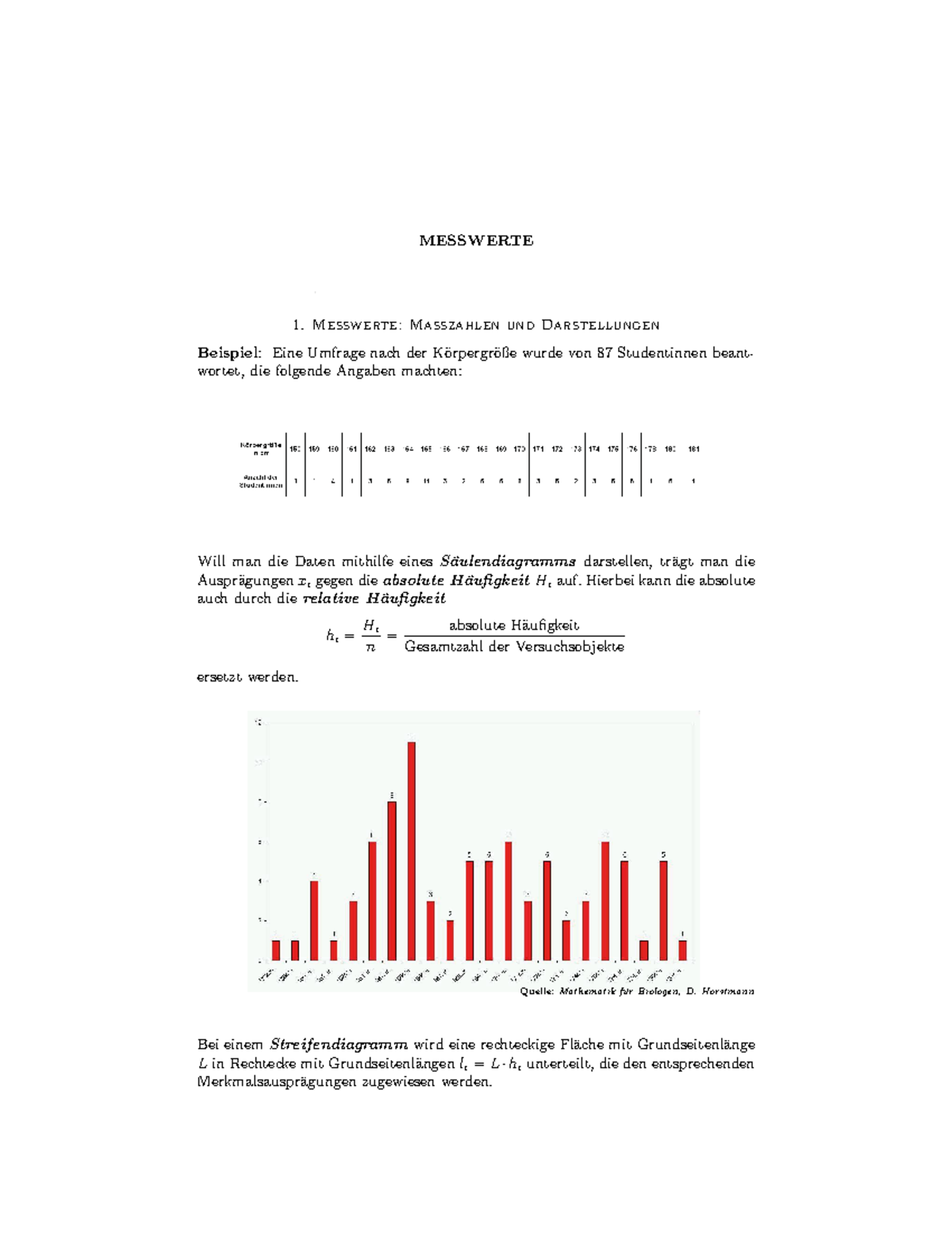 MNW Messwerte - Selbststudium - MESSWERTE 1: Maßzahlen und ...