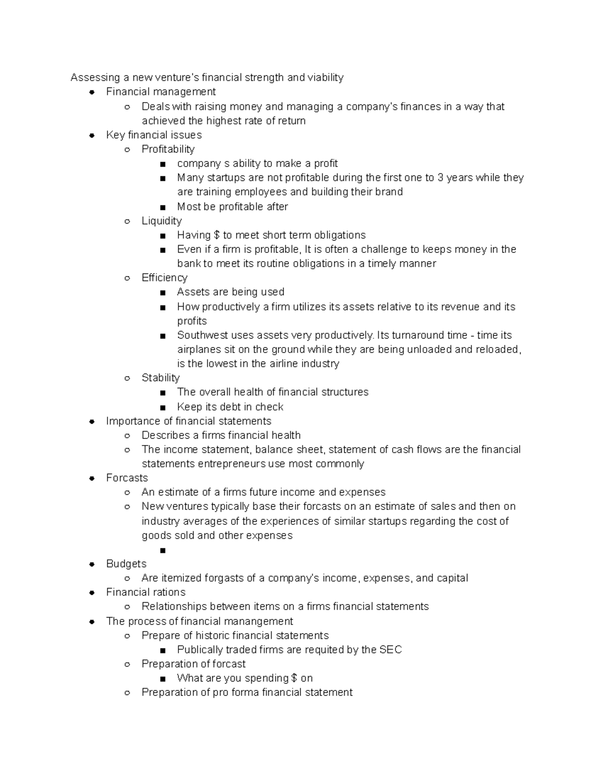 Ch 8 - Assessing A New Venture’s Financial Strength And Viability 